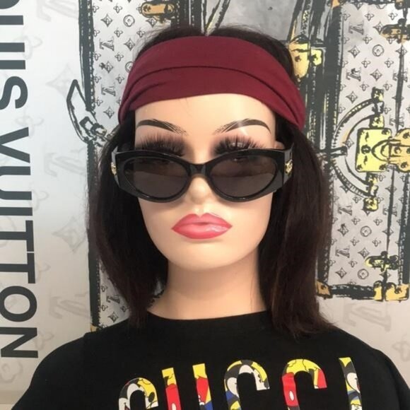 New Authentic Gucci GG1401S 001 Black Cat-Eye Sunglasses Grey Lenses - Picture 6 of 12